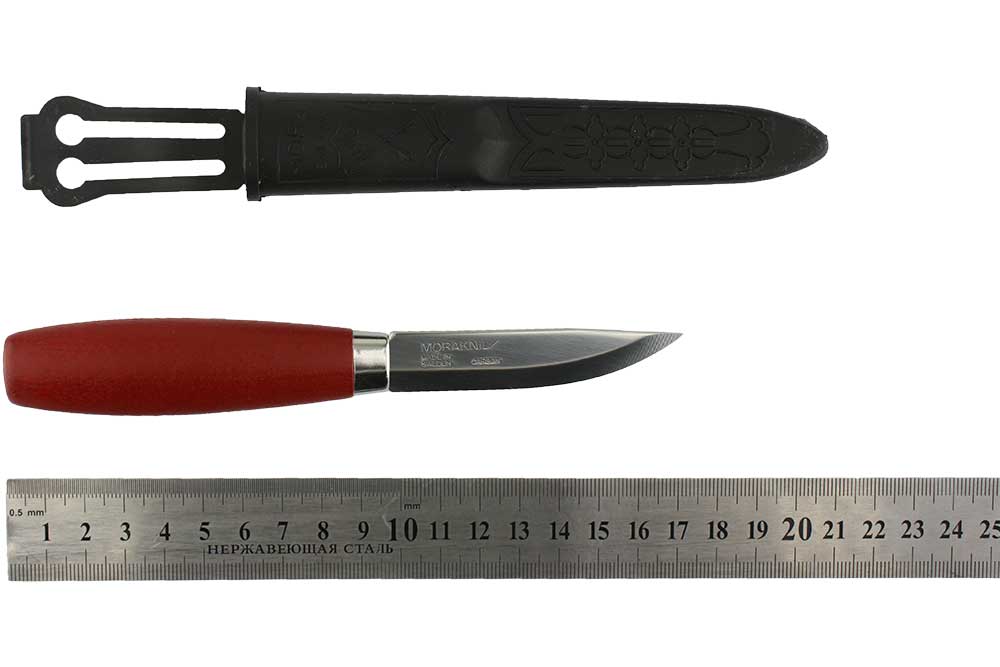 Нож Morakniv Classic №2/0 углерод.сталь,рукоять из березы,цвет красный 1-0002/0(R36560)