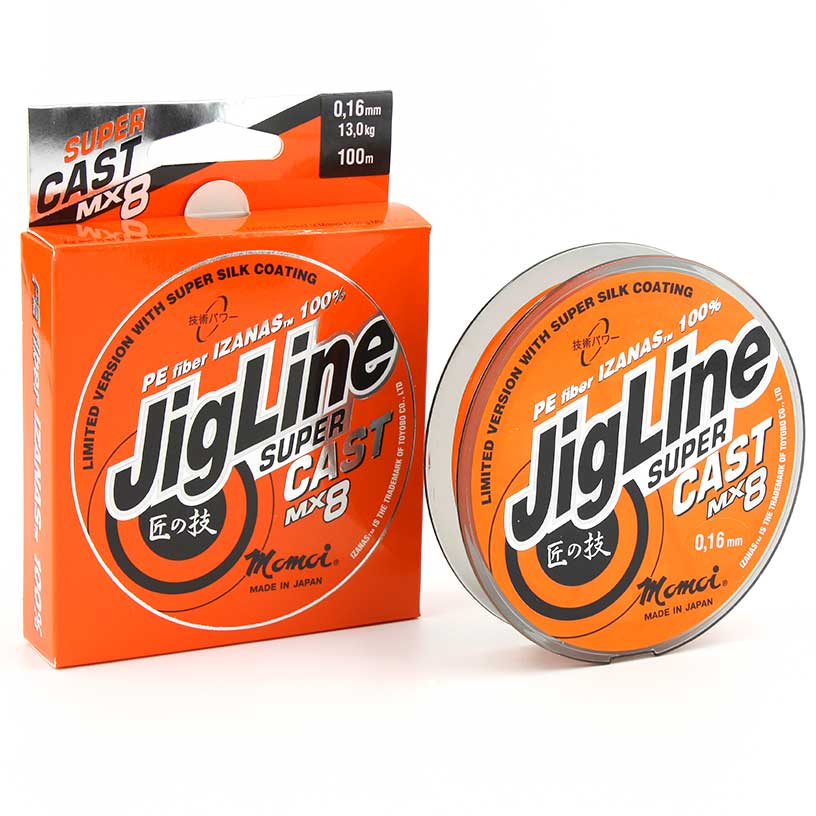 Леска плет.JigLine Super Cast 100м (014) 11кг, оранжевый/фиолетовый
