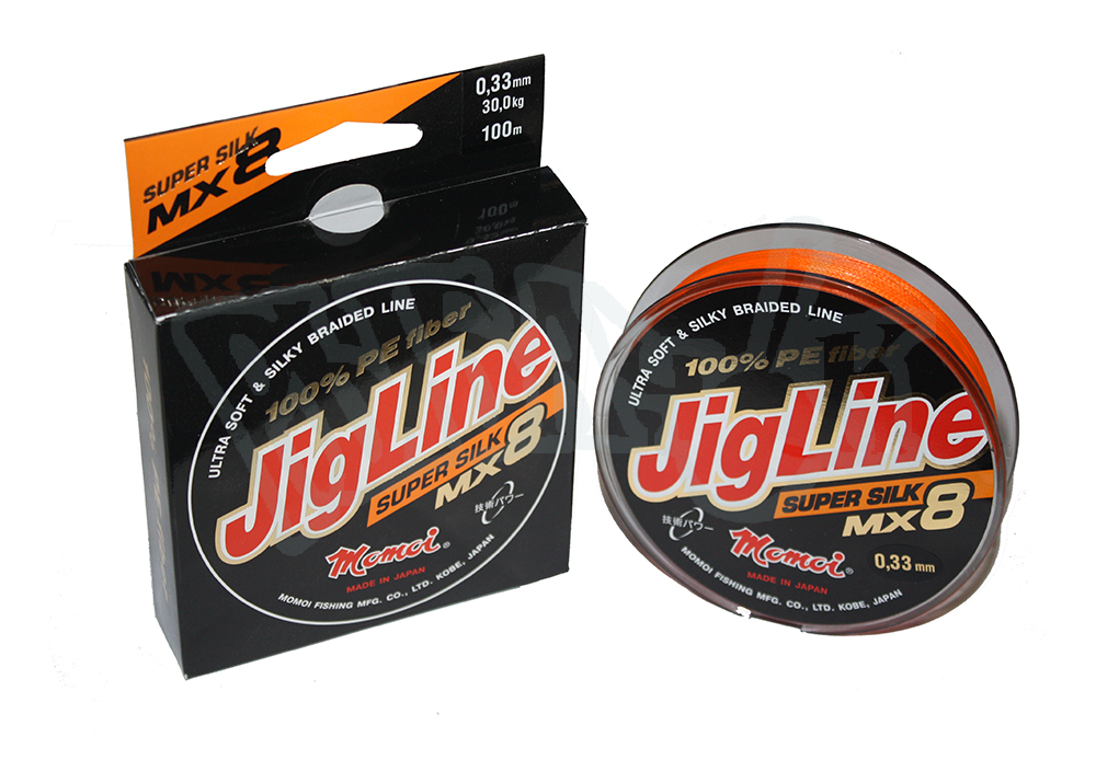 Леска плет.JigLine MX8 Super Silk 100м (033) оранж.