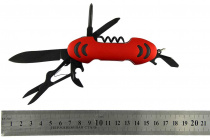 Нож мульти  13 предметов металл.красный+резина (5013)