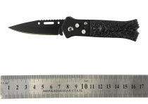 Нож скл. 803 (16см) черный мет.рис на пояс 