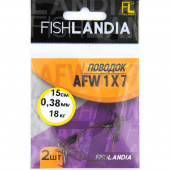 Поводок Fishlandia AFW 1x7 нитей D0.38mm, 18кг,20см (уп=2шт)