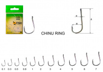 Крючок FISH CHINU-RING №0,8 с ушком, покрытие BN (10шт)
