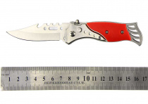 Нож скл. 719 (16см) красный мет.на пояс 