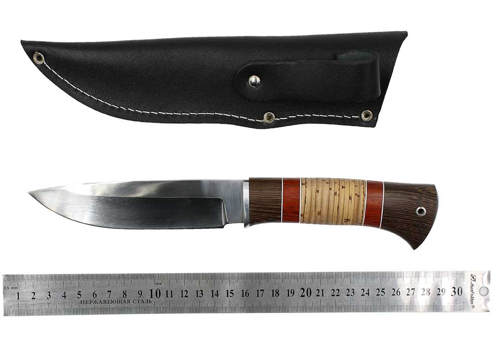 Нож Окский Рысь ст.65х13 ЭКСПО рукоять граб, вставка (4848)