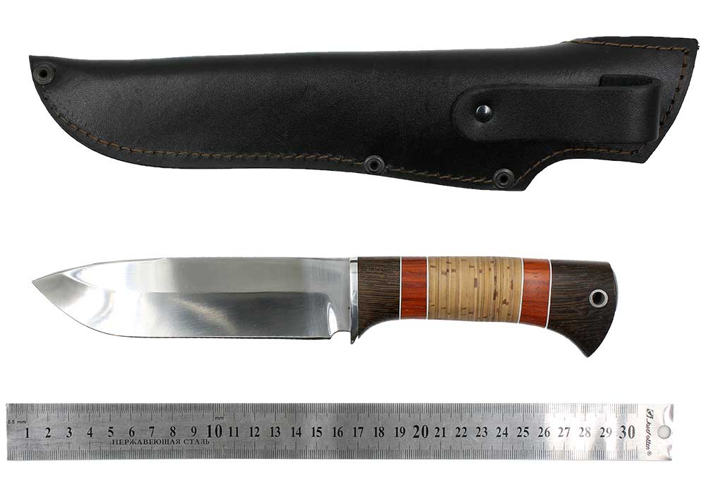 Нож Окский Кабан ст.65х13 ЭКСПО рукоять граб, вставка (4861)