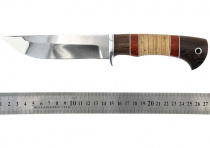 Нож Окский Ирбис ст.65х13  граб,венге дюраль  береста