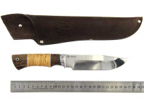 Нож Окский Пума ст.65х13 рукоять венге, береста, дюраль, фибра (5508)